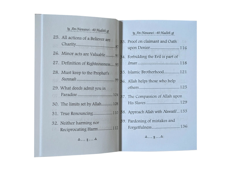 An Nawawi 40 Hadith Prophet's Traditions - Pocket Size