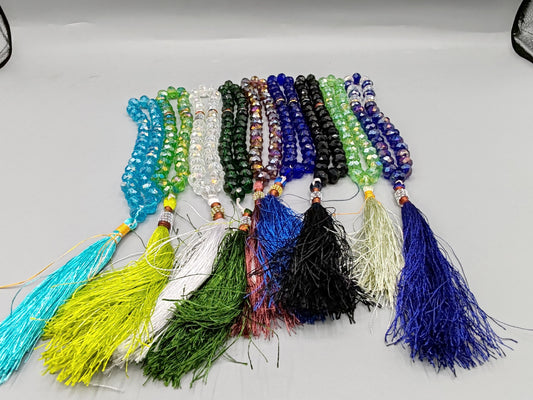 Crystal tasbeeh 33 Beads 10mm ( Colors Available )