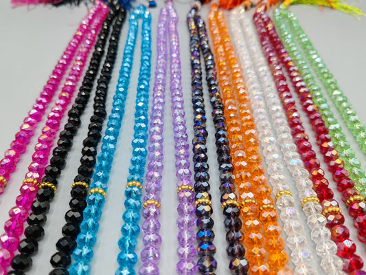 Crystal tasbeeh 100 Beads 6mm ( Colors Available )