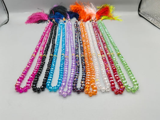 Crystal tasbeeh 100 Beads 6mm ( Colors Available )