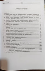 Table of contents page from a book on a wooden surface