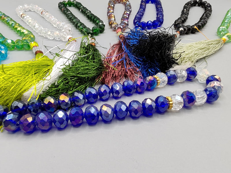 Crystal tasbeeh 33 Beads 10mm ( Colors Available )