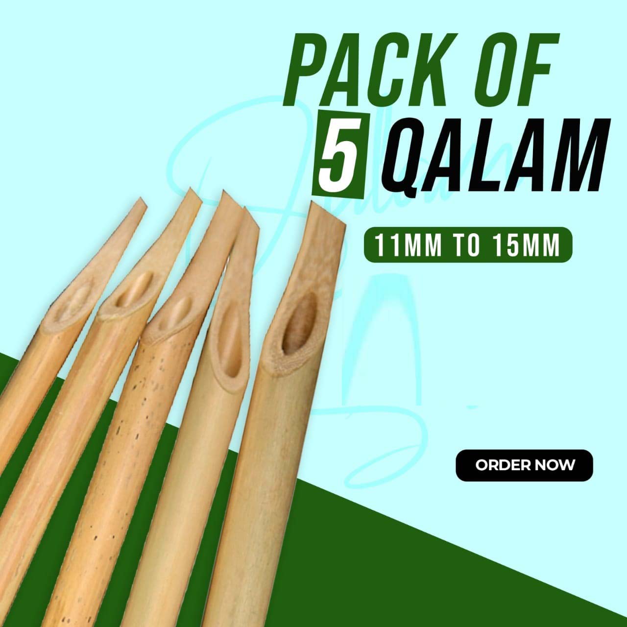 Bamboo Qalam Pack of 5 ( 11mm to 15mm )