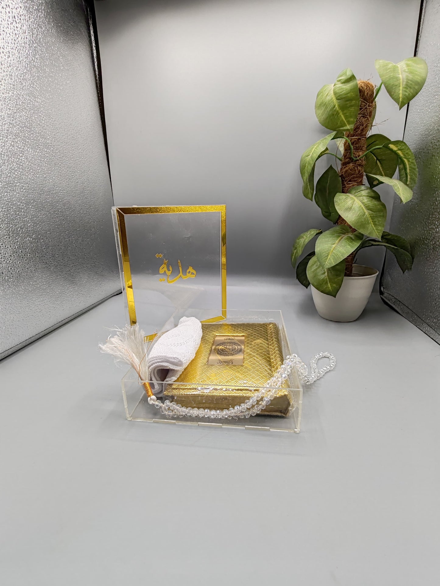 Quran Gift Pack ( With Cap & Tasbeeh ) With Acrylic Box