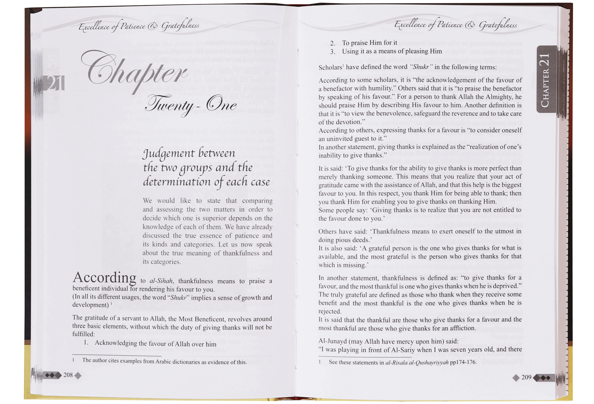 Excellence of Patience and Gratefulness