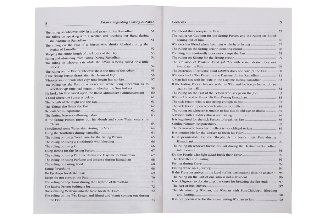 Fatawa Regarding Fasting and Zakah